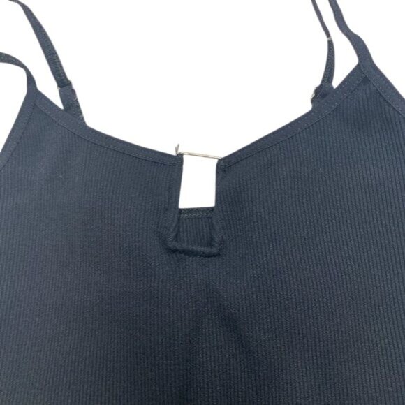 Free People Black Ribbed Cami Adjustable Straps Fitted Design - Picture 7 of 8